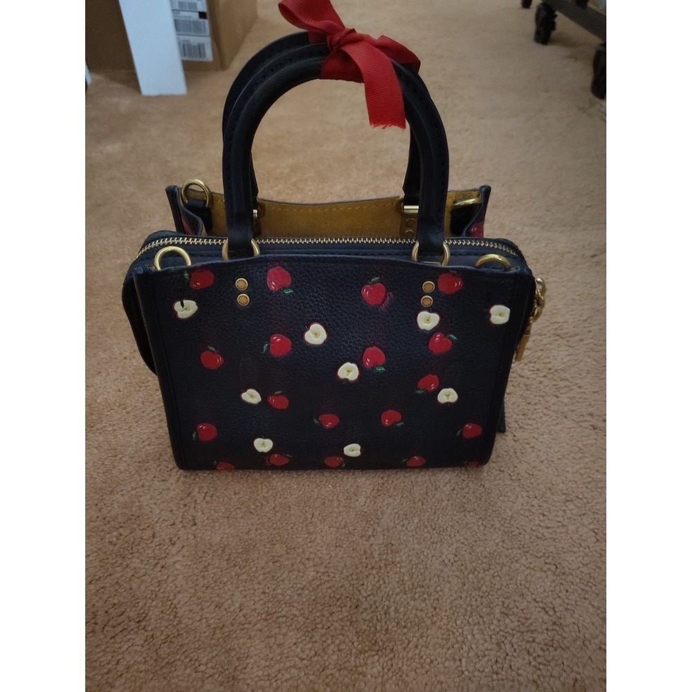 Coach Black Apple Print Leather Rogue 25 - Picture 3 of 8